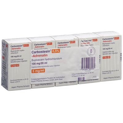 CARBOSTESIN 0.5% Adre 100 mg/20ml 5 Durchstf 20 ml