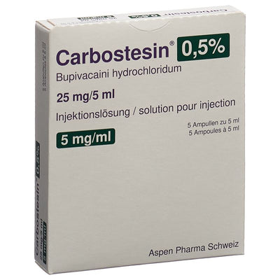 CARBOSTESIN 0.5% Inj Lös 25 mg/5ml 5 Amp 5 ml